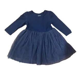 Carter's 9 Months Long Sleeve Navy Tulle Dress